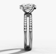 Double Pave Oval Diamond Ring | Jewelverra