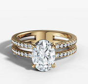 Double Pave Oval Diamond Ring | Jewelverra