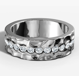 Melted Channel Set Band With Round Brilliant Cut Diamonds