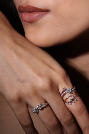 White Gold Floral Diamond Ring – Modern Cluster Design | JewelVerra