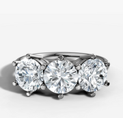 Three Stone Round Diamond Ring | Jewelverra