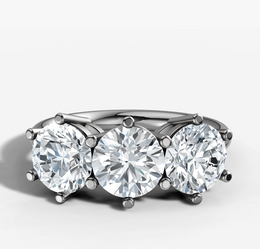 Three Stone Round Brilliant Cut Diamond Ring