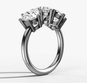 Three Stone Round Diamond Ring | Jewelverra