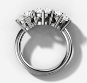 Three Stone Round Diamond Ring | Jewelverra