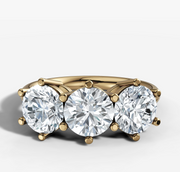 Three Stone Round Diamond Ring | Jewelverra