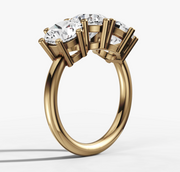 Three Stone Round Diamond Ring | Jewelverra