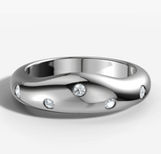 Hammer Set Dome Diamond Band | Jewelverra