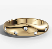 Hammer Set Dome Diamond Band | Jewelverra