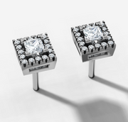 Princess Halo Stud Earrings | Jewelverra