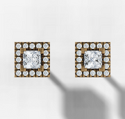 Princess Halo Stud Earrings | Jewelverra