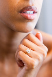 Signature Solitaire Engagement Ring with Emerald Cut Diamond