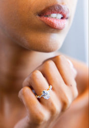 Floating Diamond Oval Cut Ring | Jewelverra