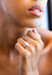 Floating Round Diamond Oval Ring | Jewelverra