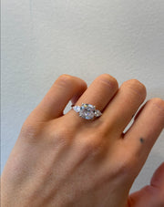 Double Claw Radiant Diamond Ring | Jewelverra