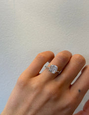 Shared Prong Cushion Diamond Ring | Jewelverra