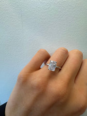 Hidden Halo Cushion Solitaire Ring | Jewelverra