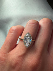 Petite Halo Marquise Diamond Ring | Jewelverra