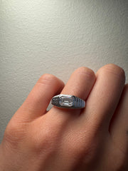 Bezel East West Emerald Ring | Jewelverra
