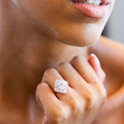 Fancy Halo Oval Diamond Ring | Jewelverra