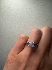 East West Emerald Diamond Ring | Jewelverra