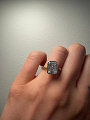 Bezel Emerald Diamond Ring | Jewelverra