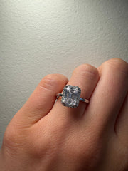 Petite Halo Emerald Diamond Ring | Jewelverra