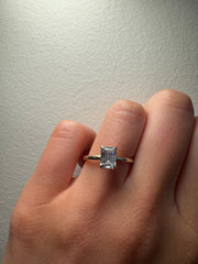 Signature Solitaire Engagement Ring with Emerald Cut Diamond