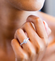 Hidden Halo Shared Prong Round Diamond Ring | Jewelverra