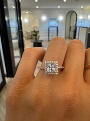 Signature Halo Princess Diamond Ring | Jewelverra