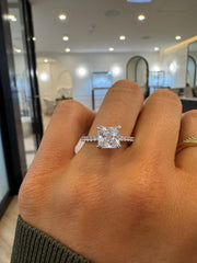 2:23 PM Cathedral Princess Diamond Ring | Jewelverra