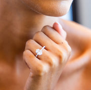 Floating Diamond Oval Ring | Jewelverra