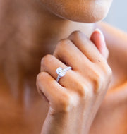 Cathedral French Pave Oval Diamond Ring | Jewelverra