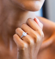 Split Band Halo Oval Diamond Ring | Jewelverra