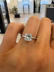 Hidden Halo Princess Solitaire Ring | Jewelverra