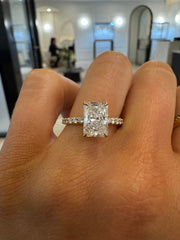 Hidden Halo Radiant Diamond Ring | Jewelverra