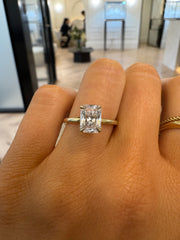 Hidden Halo Radiant Solitaire Ring | Jewelverra