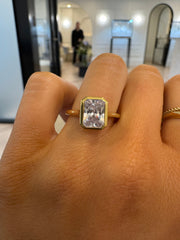 Bezel Radiant Diamond Ring | Jewelverra