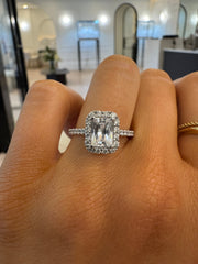 Radiant Halo Diamond Ring | Jewelverra