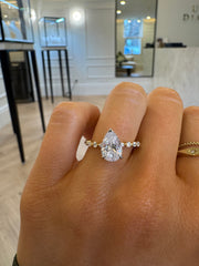 Floating Diamond Pear Cut Ring | Jewelverra