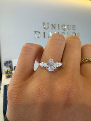 Three Stone Pear Diamond Ring | Jewelverra