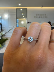 Cathedral Solitaire Round Diamond Ring | Jewelverra