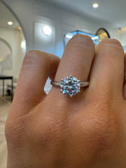 Tapered Solitaire Round Diamond Ring | Jewelverra