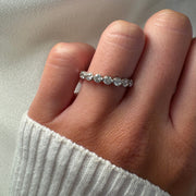 Single Prong Band With 0.10ct Round Brilliant Cut Diamonds