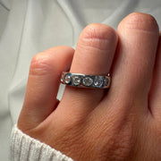 Hammer Set Diamond Flat Band | Jewelverra