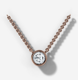 0.10 ct Round Diamond Bezel Set Floating Necklace