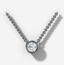 Bezel Set Round Diamond Necklace