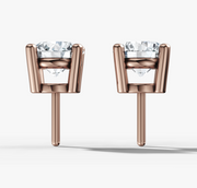 Four Claw Round Brilliant Cut Diamond Studs