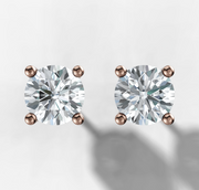 Four Claw Round Brilliant Cut Diamond Studs