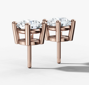 Four Claw Round Brilliant Cut Diamond Studs