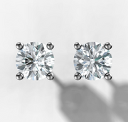 Four Claw Round Brilliant Cut Diamond Studs